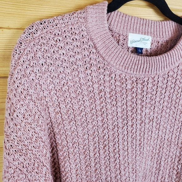 Universal Thread Light‎ Pink Knit Crew Neck Sweater Size Large - Picture 3 of 6